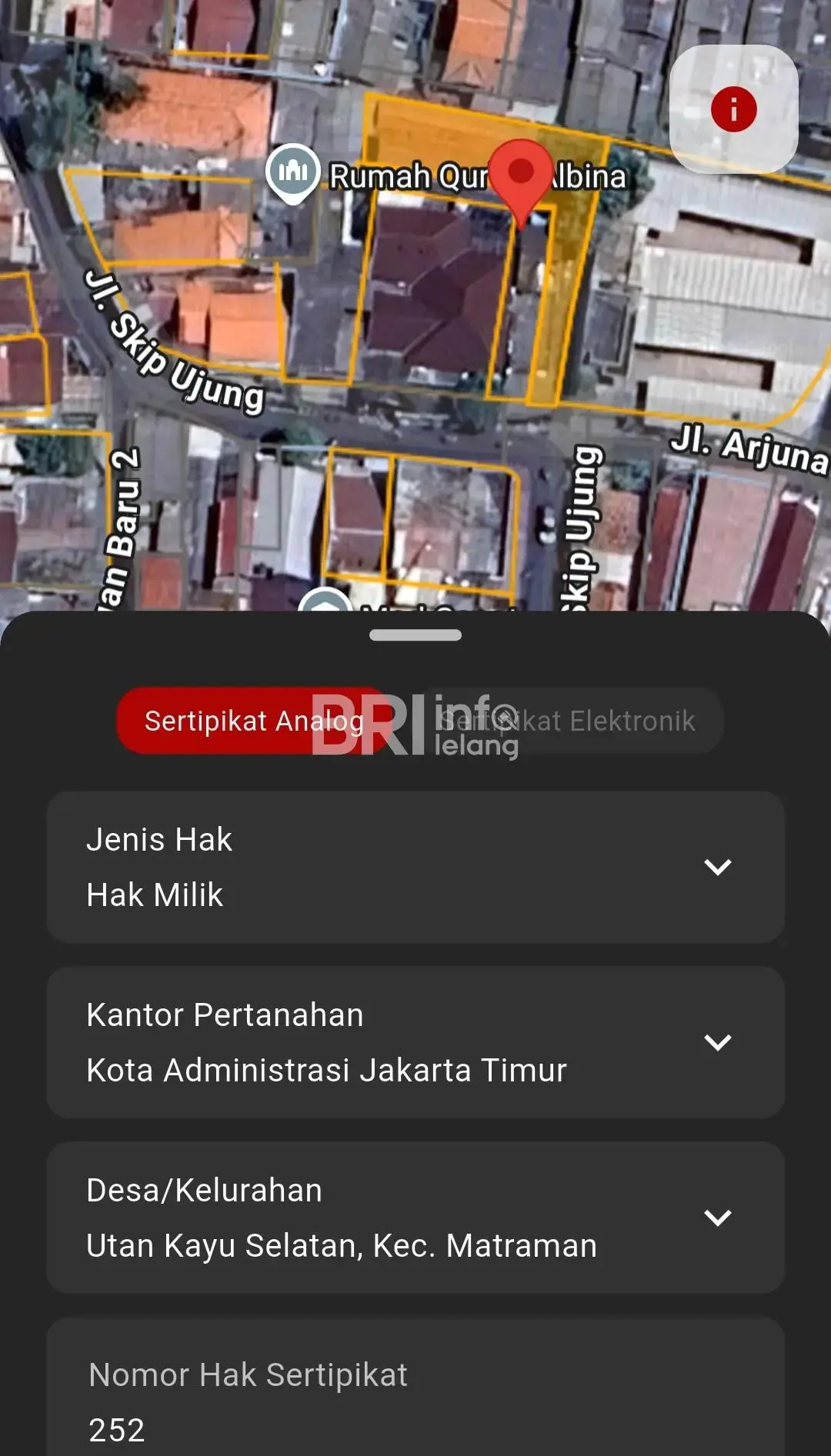 Rumah lelang JAKARTA TIMUR